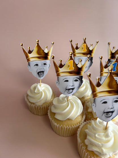 Custom Crown Photo Cupcake Toppers