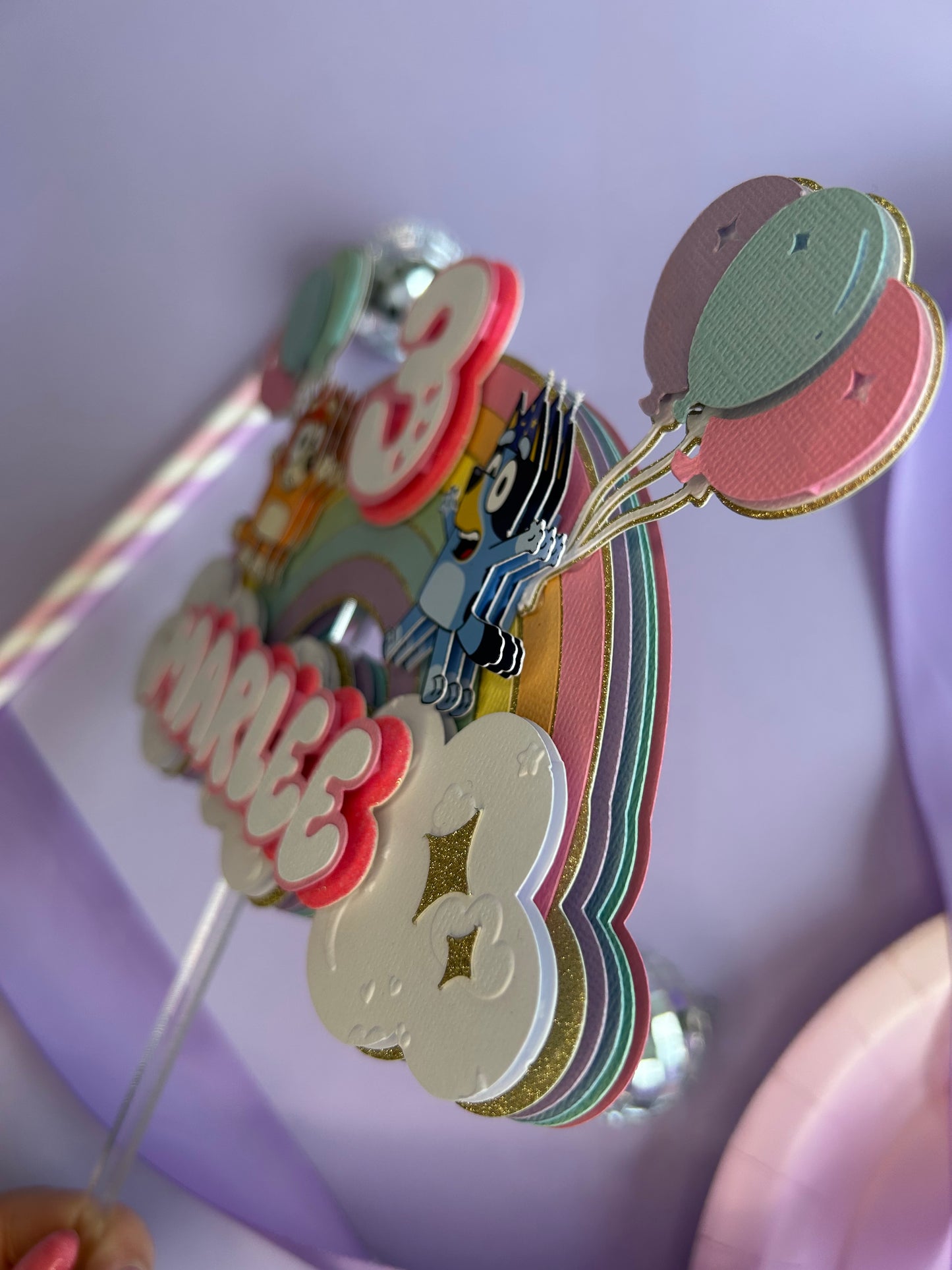 Custom Rainbow Cake Topper