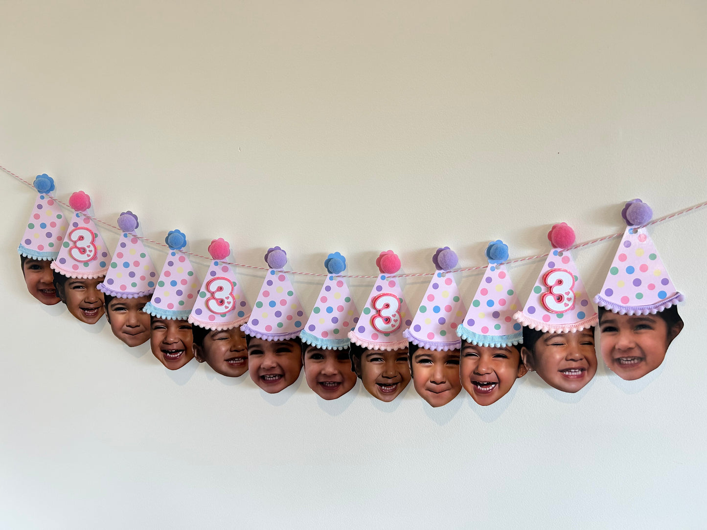 Custom Rainbow Polka Dot Photo Party Banner