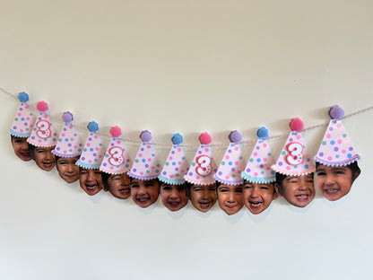 Custom Rainbow Polka Dot Photo Party Banner