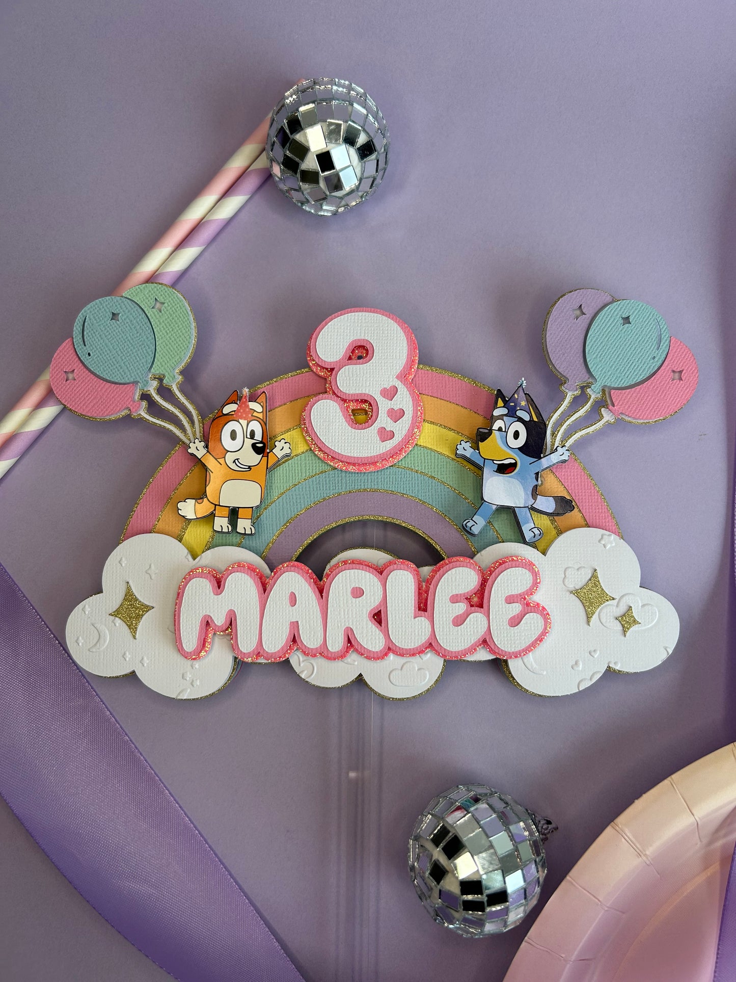 Custom Rainbow Cake Topper