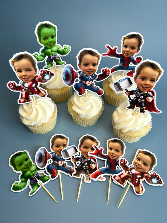 Superhero Photo Cupcake Toppers