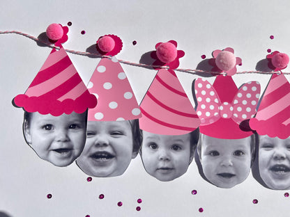 Custom Pink & White Polka Dot Photo Party Banner