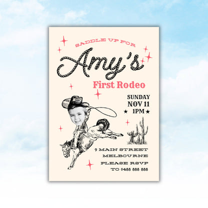 Personalised Cowboy Birthday Invitation