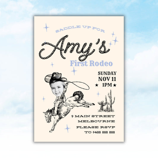 Personalised Cowboy Birthday Invitation